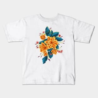 bunch of flowers with blue leaves Kids T-Shirt